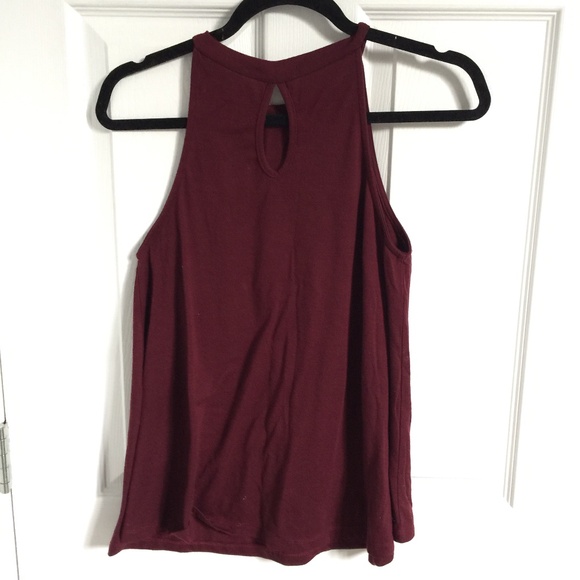 Maroon Burgundy Halter Neck Top - Picture 5 of 6